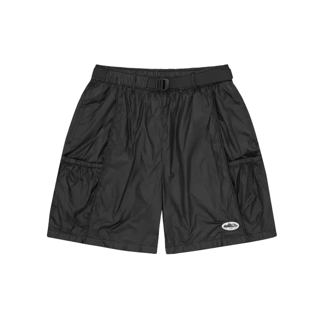 Corteiz Alcatraz Nylon Patch Shorts Schwarz Nylon