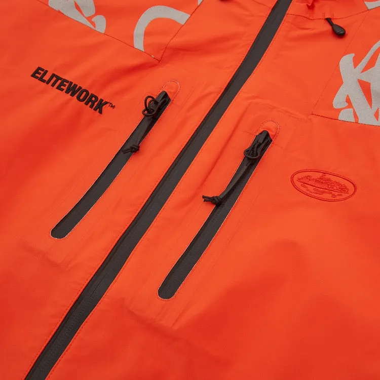 Corteiz Elitework Waterproof Shell Jacke orange wasserdicht