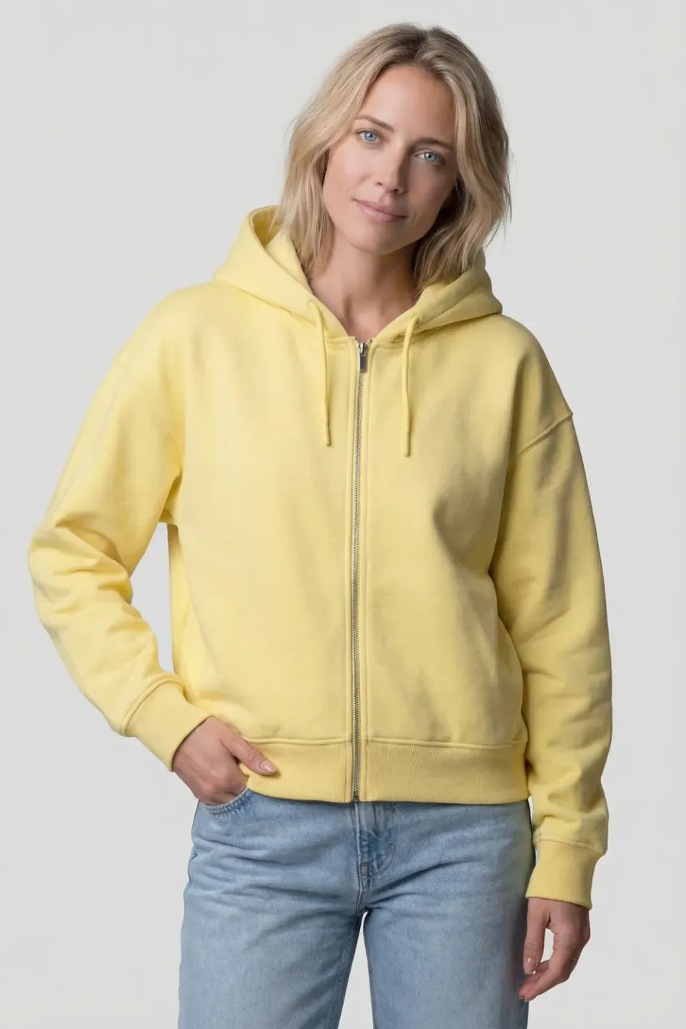 Alife & Kickin LivAK A Sweatjacke Gelb kurz mit Kapuze