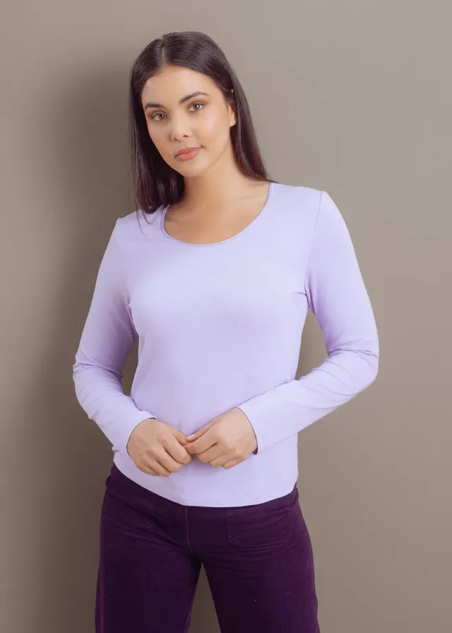 Senatex Langarmshirt Bambus-Viskose Lilac