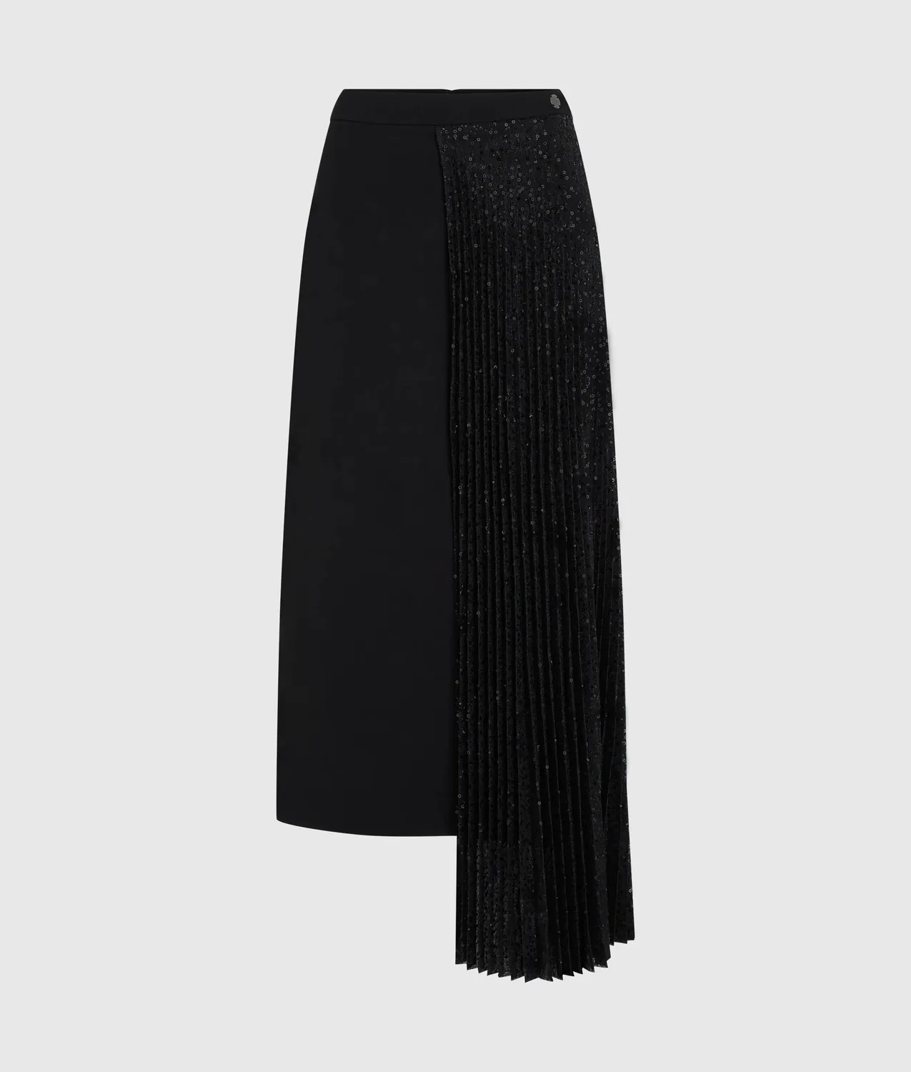 Karl Lagerfeld Asymmetric Sequin Rock Midi High-Waist