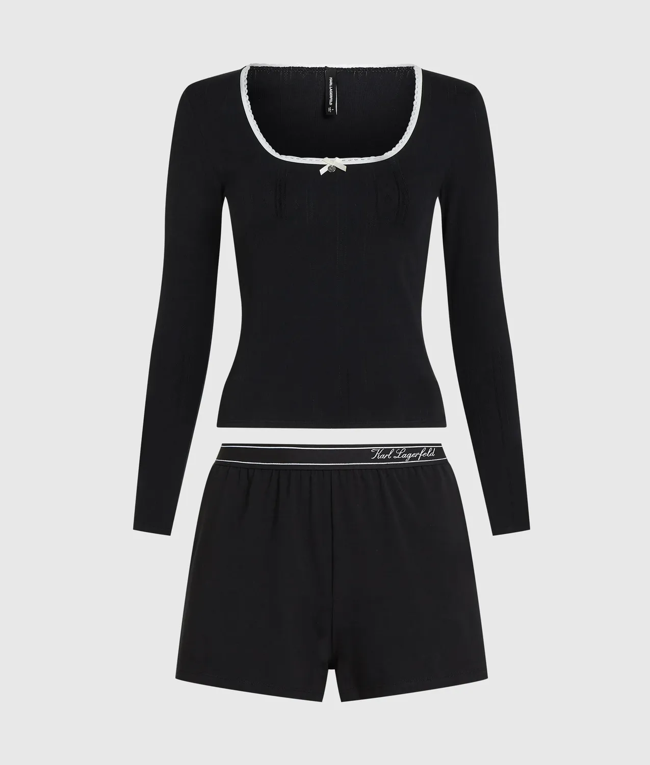 Karl Lagerfeld Pyjama-Set Damen Langarm Shorts