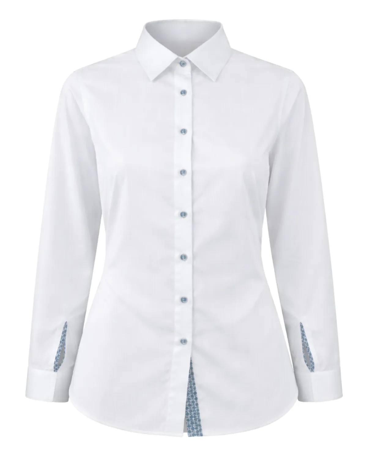 Gloriette Trachtenbluse Langarm Weiß Bluse Grün Band