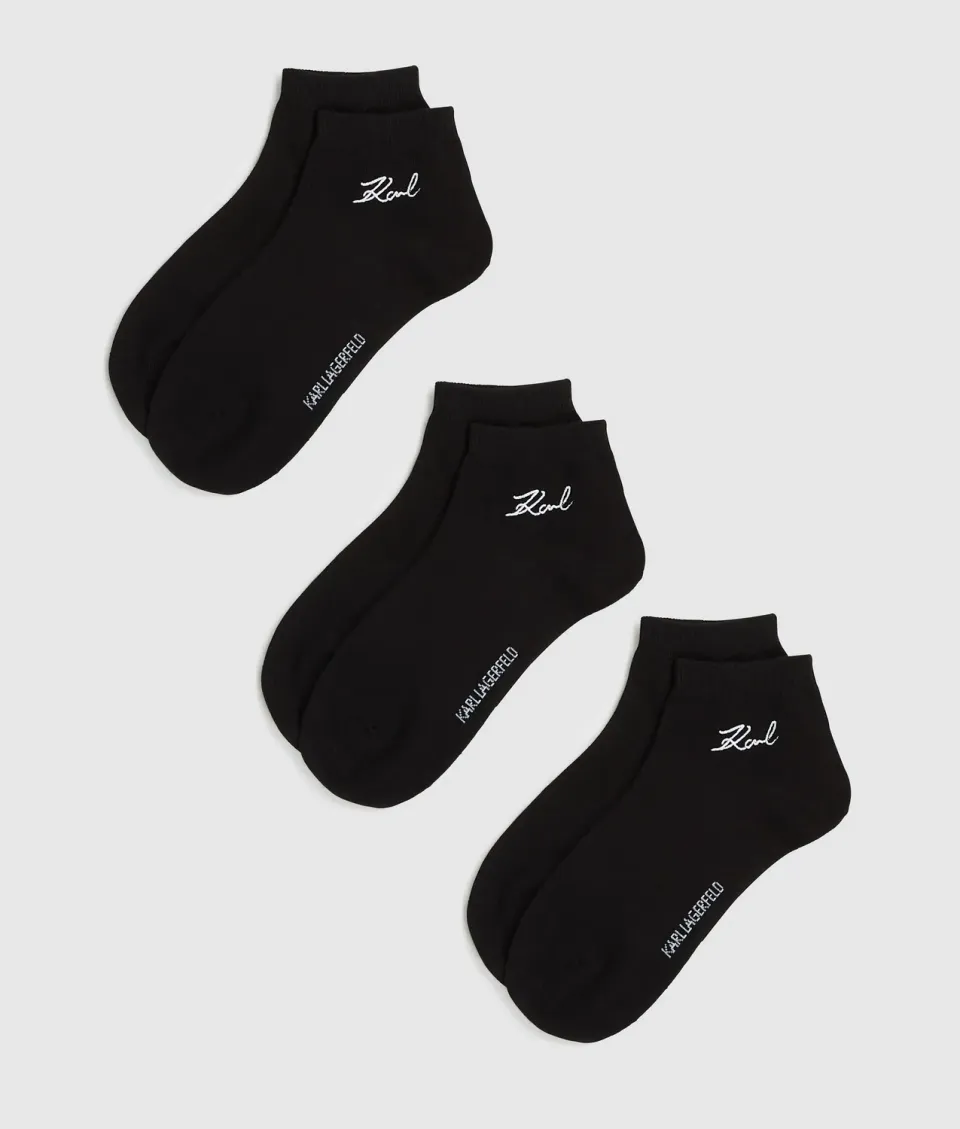 Karl Lagerfeld Signature Kurzsocken 3er-Pack Baumwolle