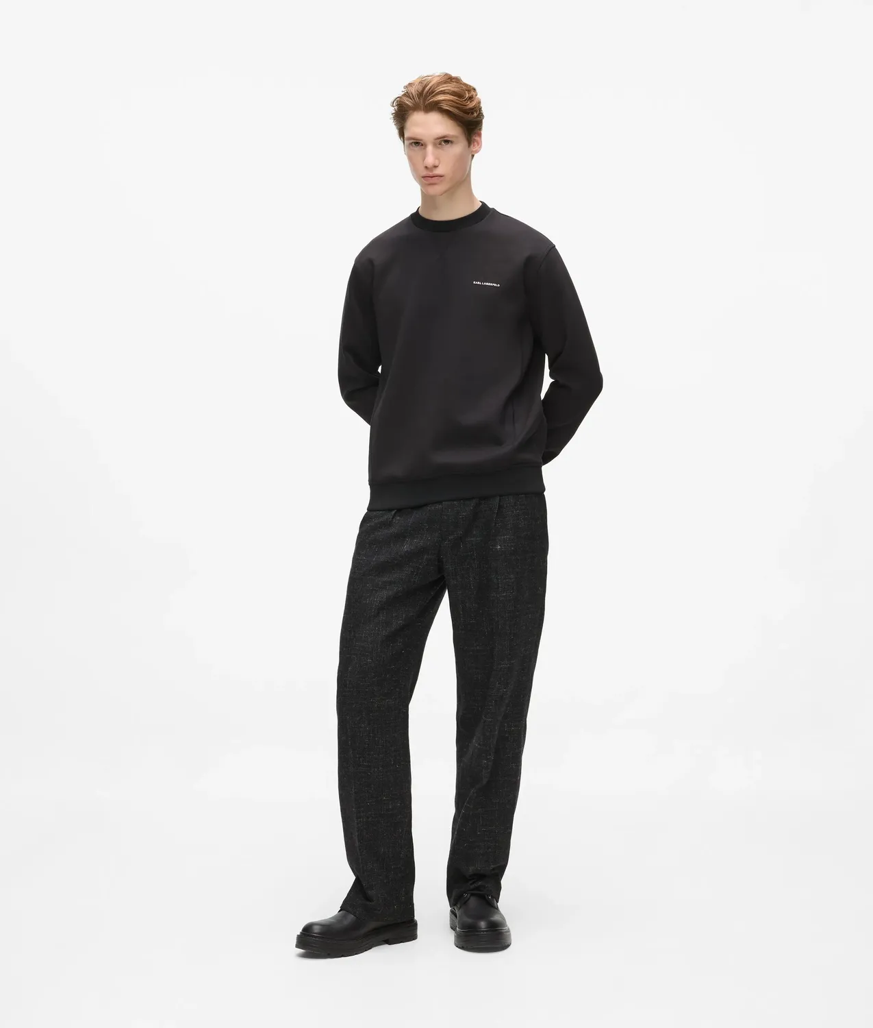 Karl Lagerfeld Metallic Logo Sweatshirt Herren Rundhals