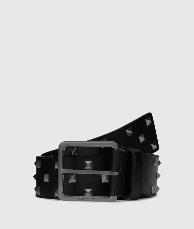 Karl Lagerfeld KL Jeans Gürtel Leder Nieten Weit