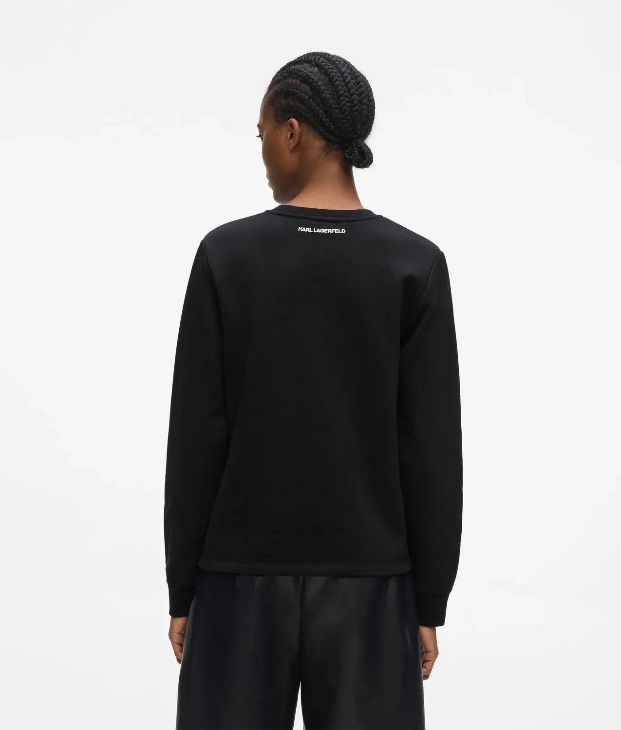 Karl Lagerfeld Signature Sweatshirt Perlen Saum Bio-Baumwolle