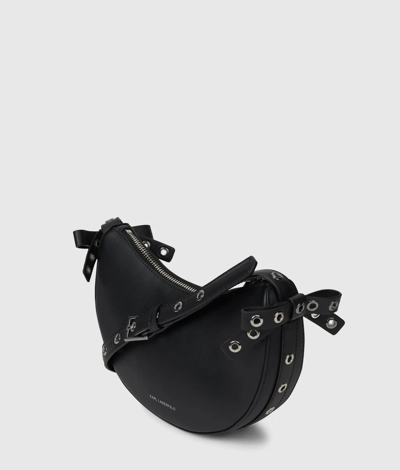 Karl Lagerfeld K/Autograph Moon Bow Umhängetasche Leder schwarz