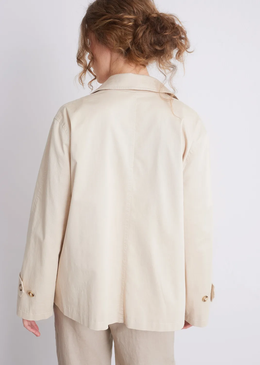 Senatex Kurztrench Revers Beige Baumwoll-Mix
