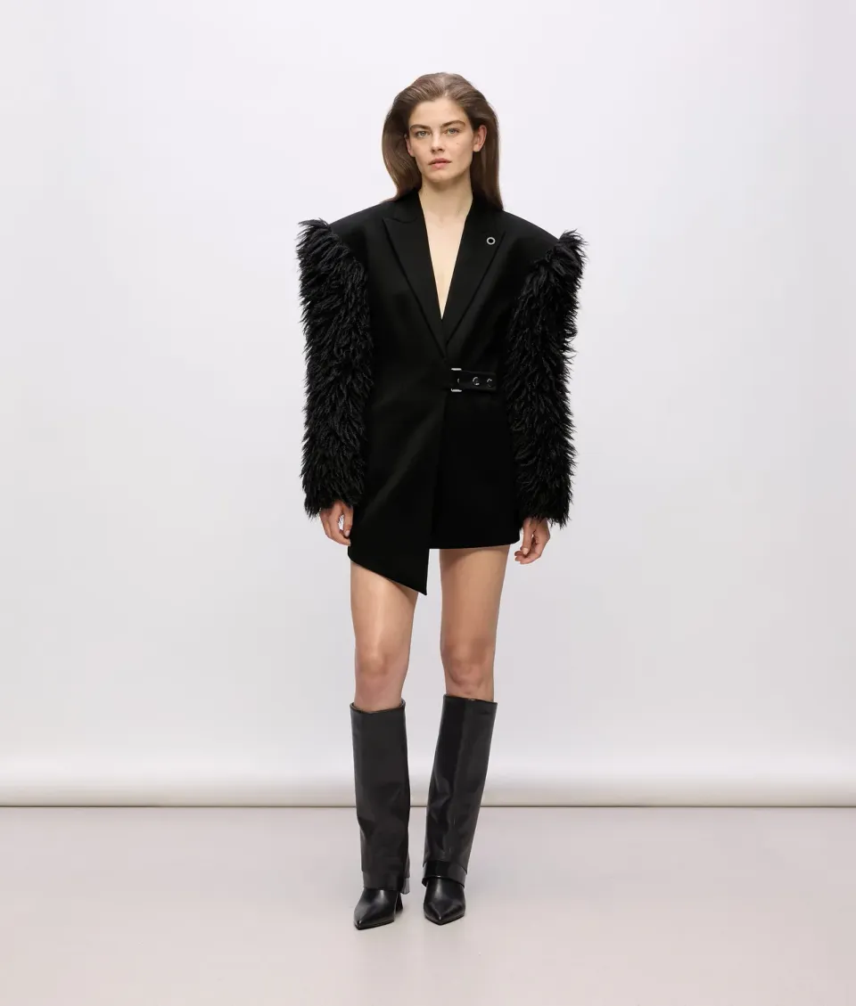 Karl Lagerfeld KL Studio Blazerkleid Kunstfell