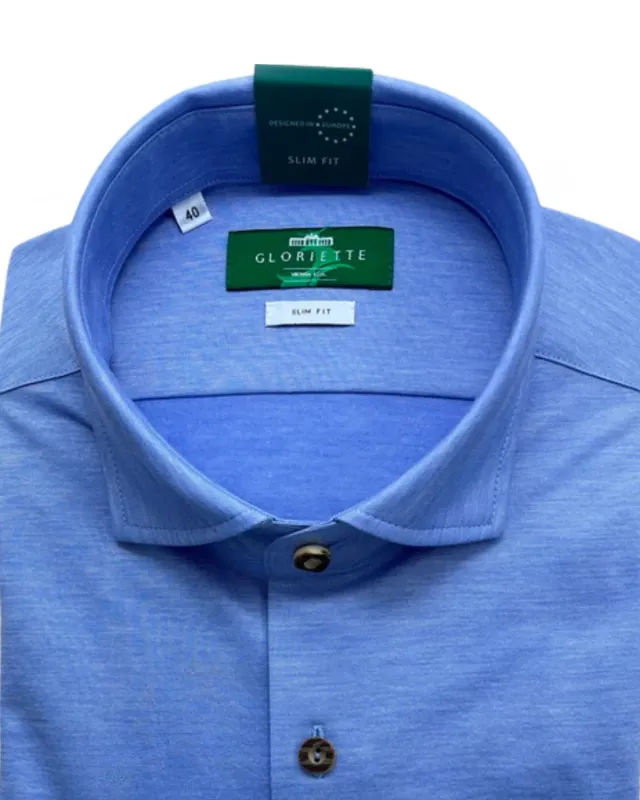 Gloriette Trachtenhemd Meerblau Haifischkragen Slim Fit