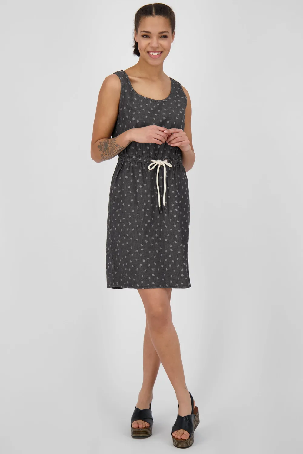 Alife & Kickin DojaAK DNM B Kleid Schwarz Denim kurz