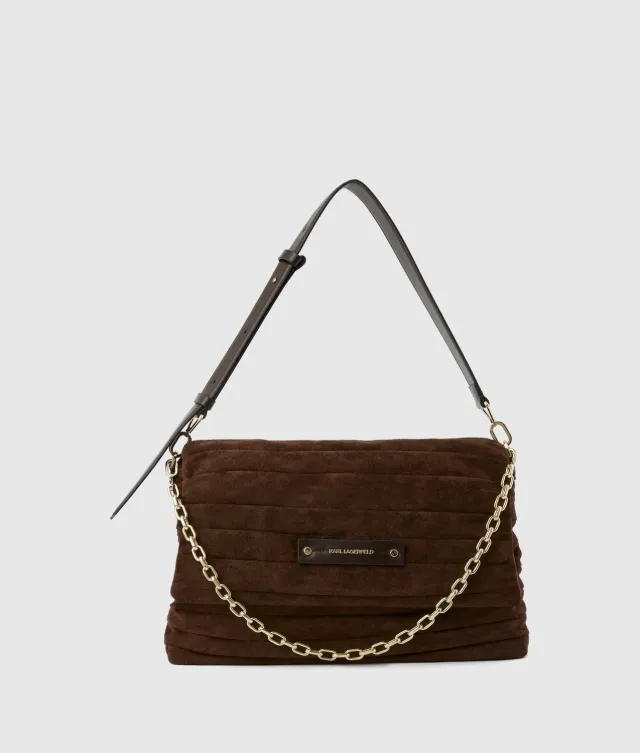 Karl Lagerfeld K/Essential Plie Schultertasche Wildlederoptik