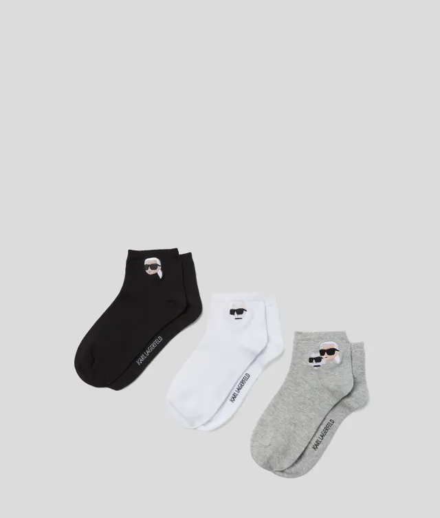 Karl Lagerfeld Ikon Short Socks Socken 3er-Pack Bio-Baumwolle