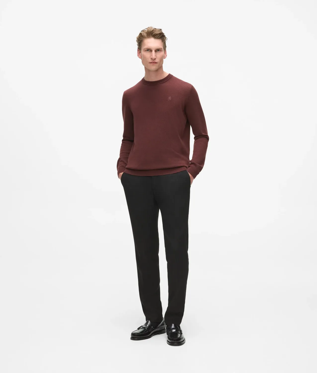 Karl Lagerfeld Wool Crew Neck Pullover Wolle Herren-Schnitt
