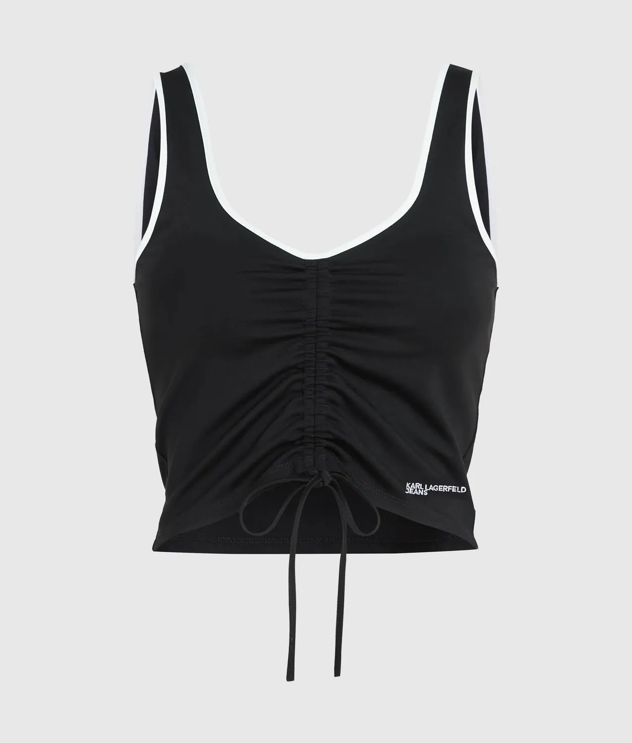 Karl Lagerfeld Jeans V-Neck Rüschen Top Damen S cropped