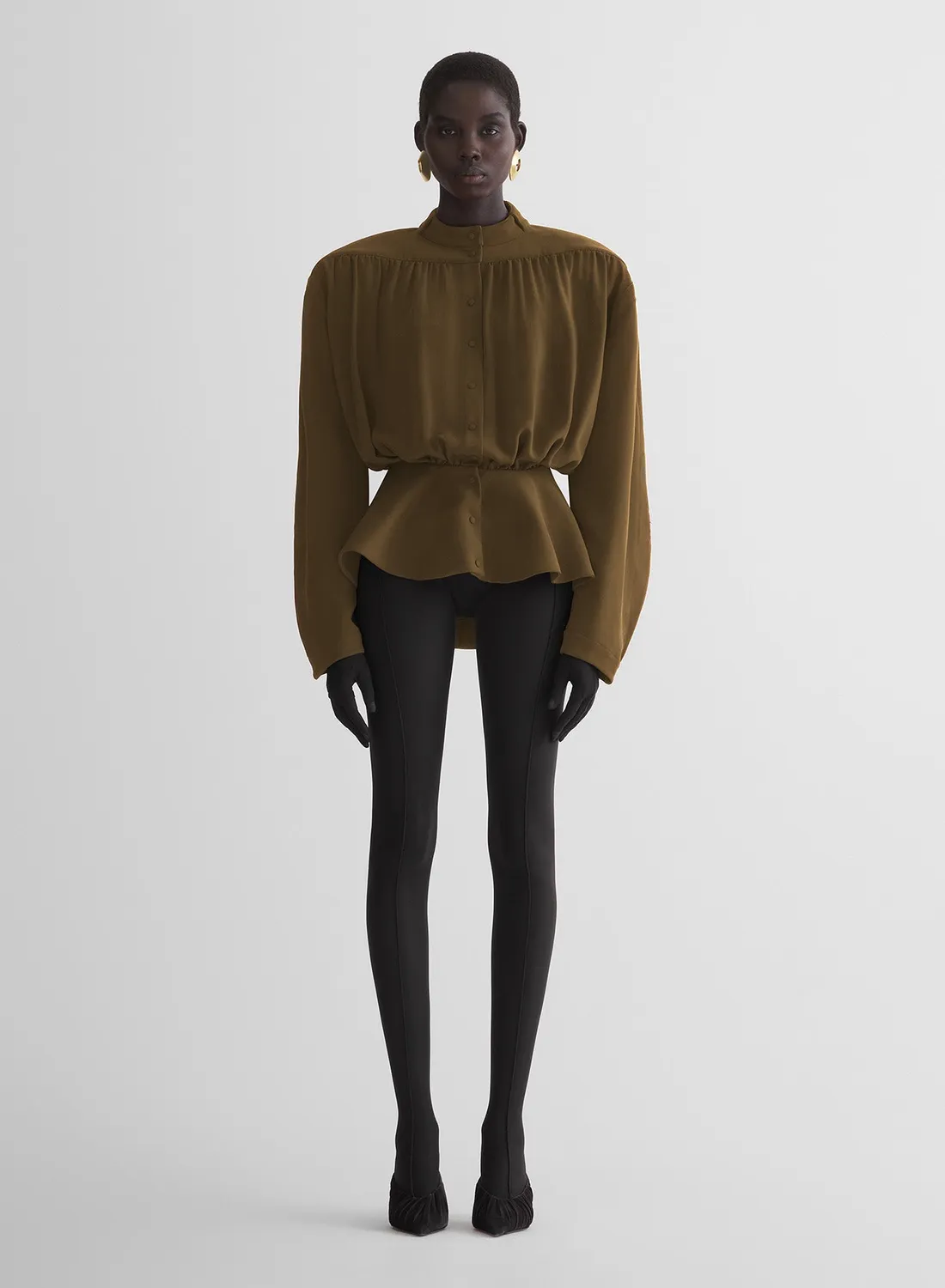 Mugler Re/Edit Hiver Russe Bluse khaki Crepe