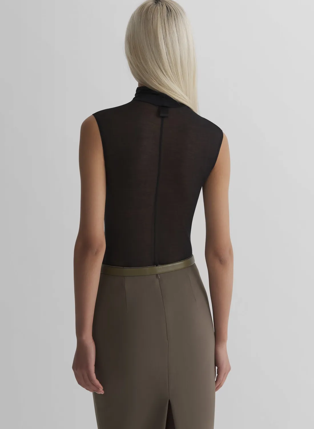 Mugler Tuxedo Bodysuit Body Schwarz Transparent
