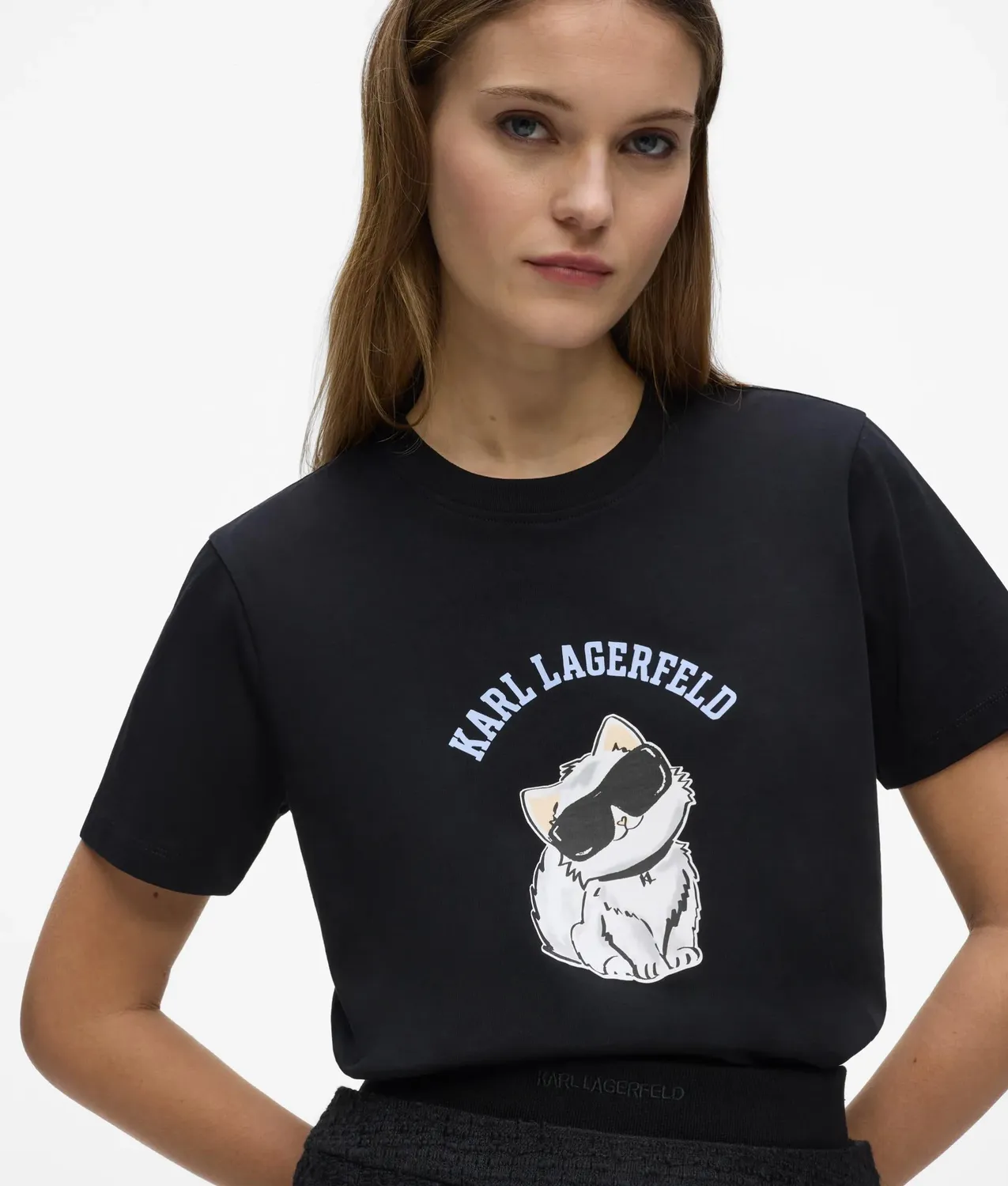 Karl Lagerfeld Ikon Choupette T-Shirt Bio-Baumwolle