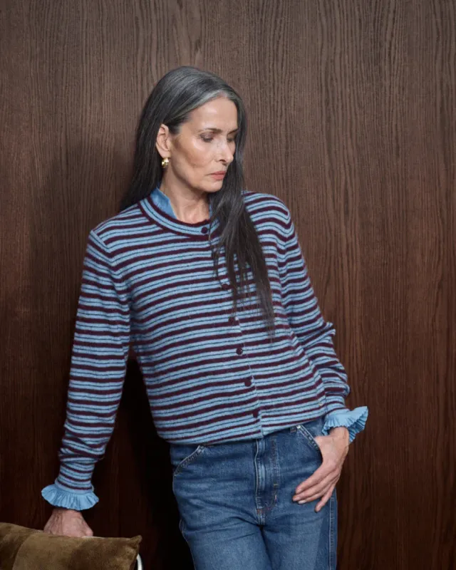 Mos Mosh Milvi Stripe Cardigan Port Royale gestreift