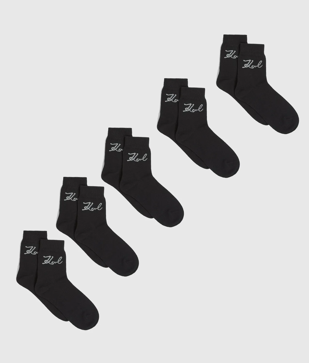 Karl Lagerfeld Signature Socken 5er Pack Schwarz Stick
