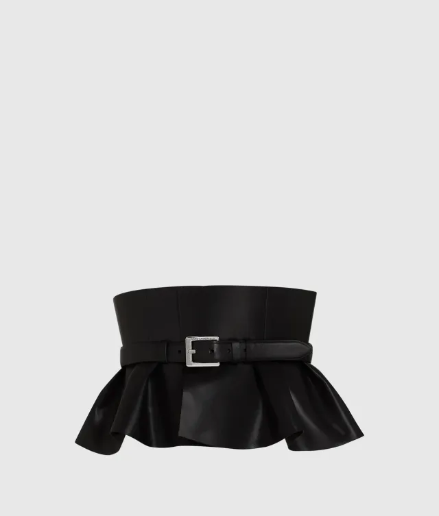 Karl Lagerfeld Corset Peplum Gürtel Leder