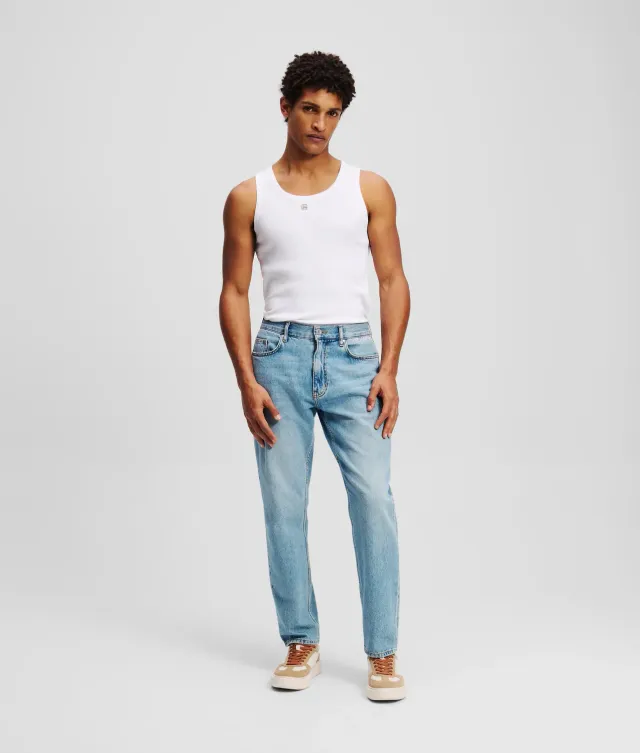 Karl Lagerfeld Logo Jeans Tapered 5-Pocket Stretch