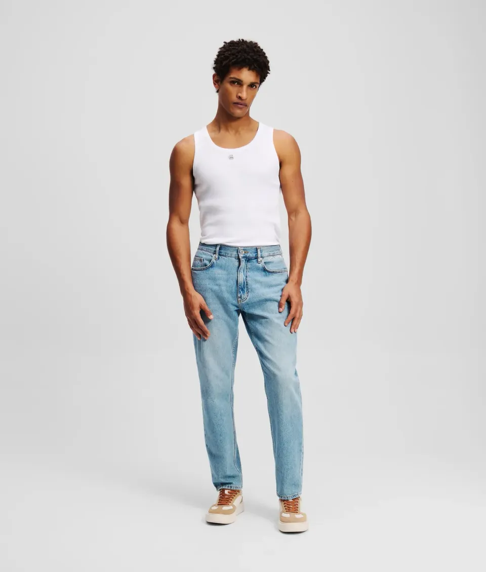 Karl Lagerfeld Logo Jeans Tapered 5-Pocket Stretch