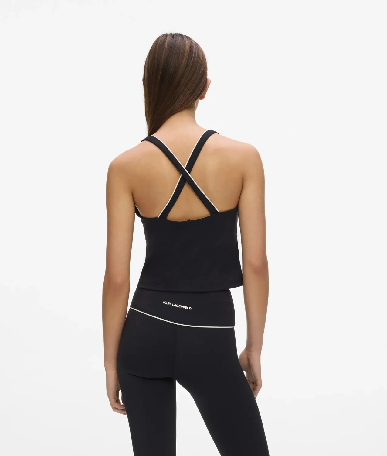 Karl Lagerfeld Contrast Piping Tank Top V-Ausschnitt