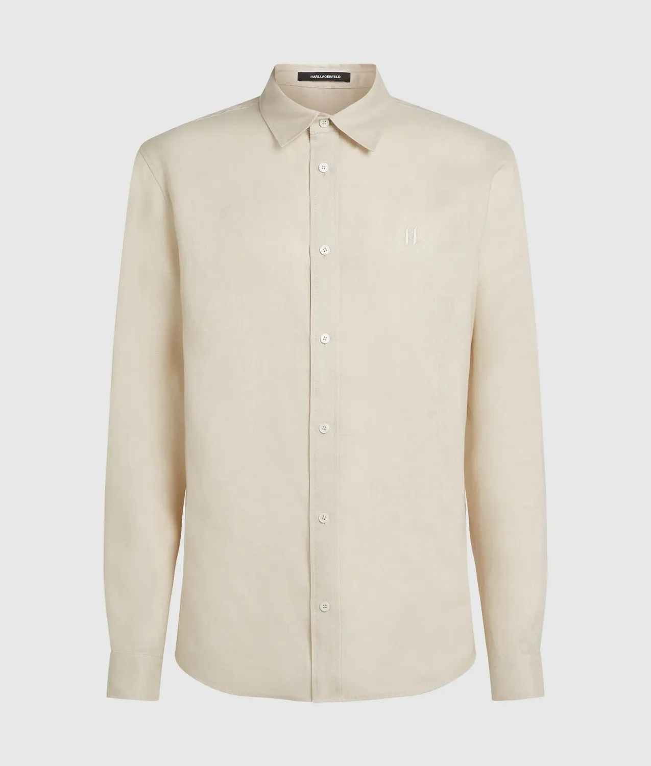 Karl Lagerfeld Monogram Leinenhemd Herren Langarm