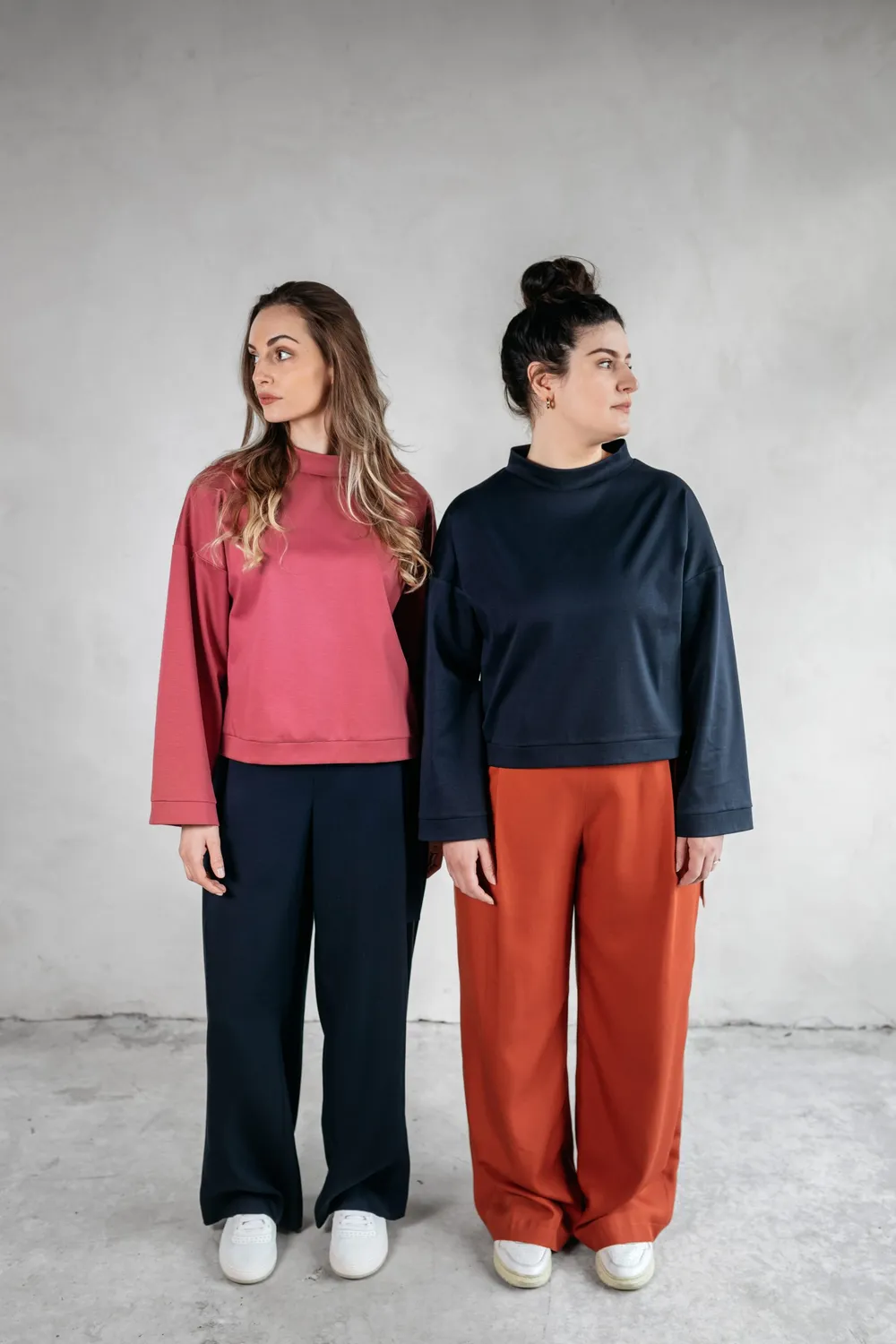 isarti Ogni Pullover Notte Blu Baumwolle Stehkragen
