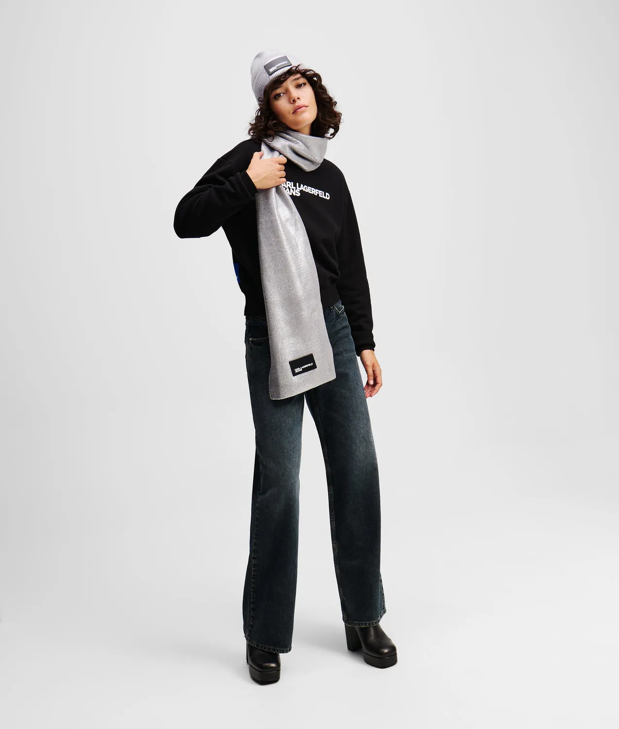 Karl Lagerfeld KL Jeans Logo Sweatshirt schwarz Baumwolle