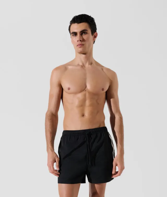 Karl Lagerfeld Logo Boardshorts Badeshorts kurz gestreift