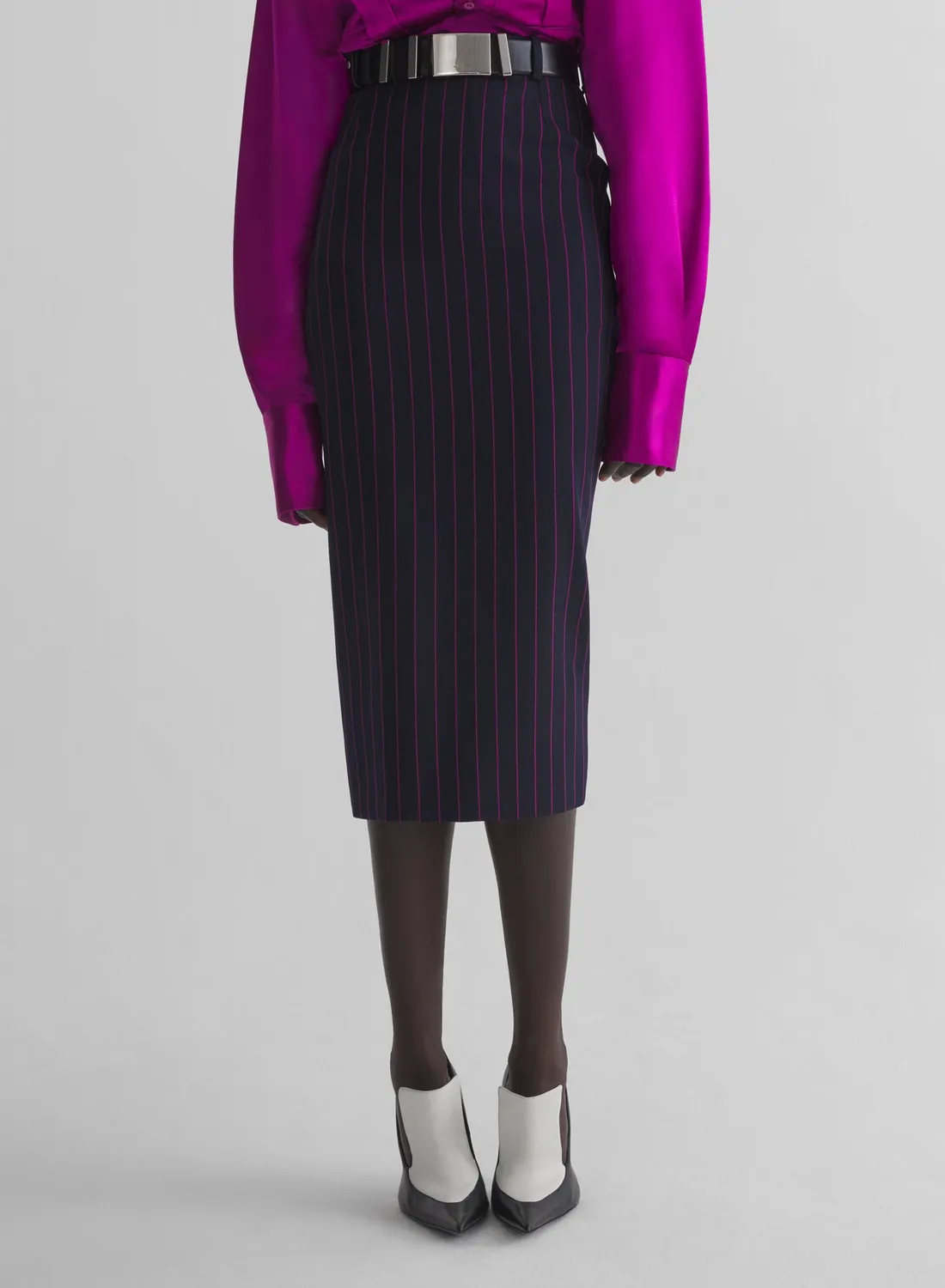 Mugler Pencil Midi Rock Nadelstreifen