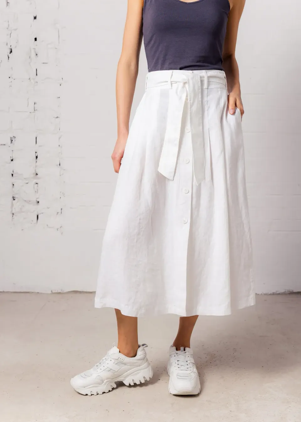 Senatex Veganer Leinenrock White 100% Leinen
