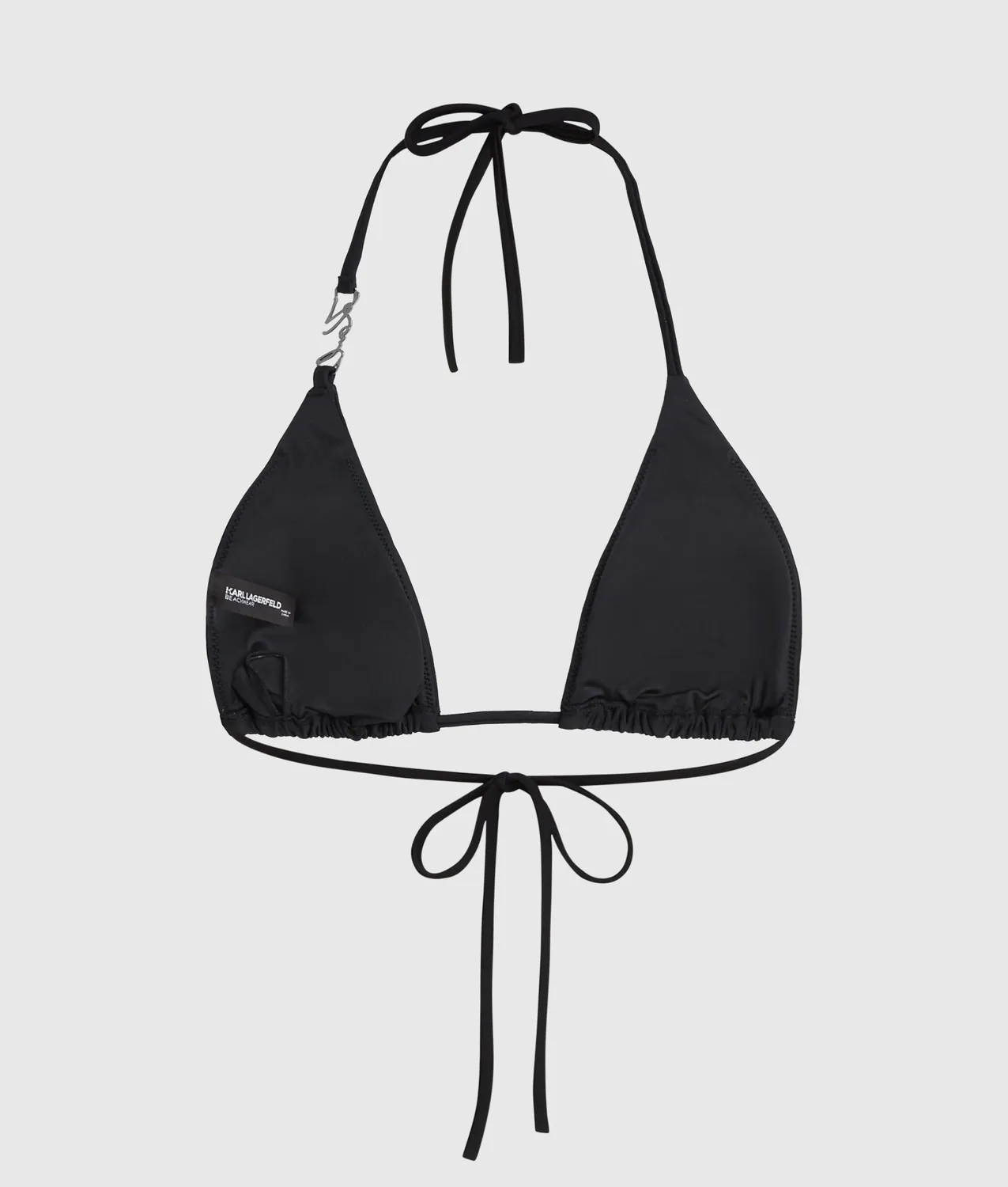 Karl Lagerfeld Triangle Bikini-Oberteil Strass Schwarz