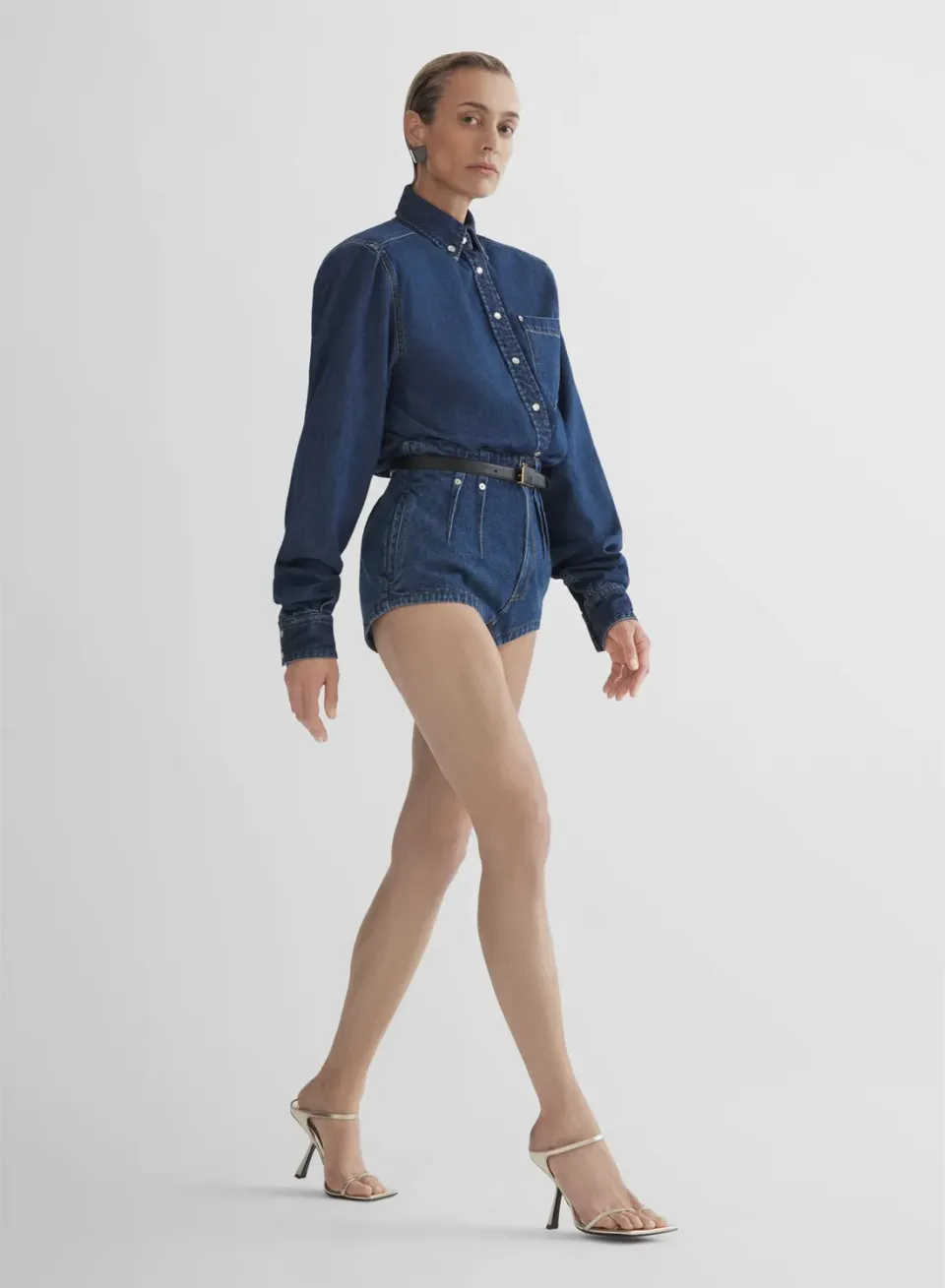 Mugler Tailored Shorts Denim Shorts Schneiderstil