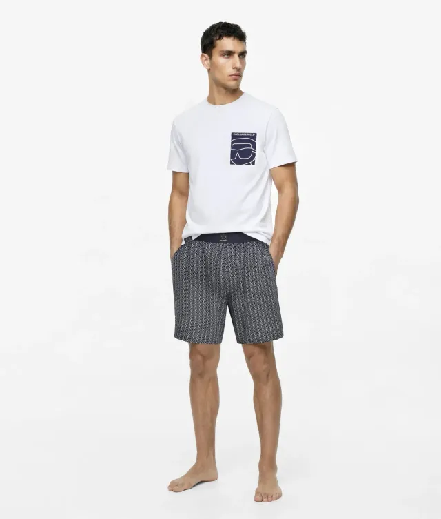 Karl Lagerfeld Ikon Pyjama-Set Bio-Baumwolle Shorts