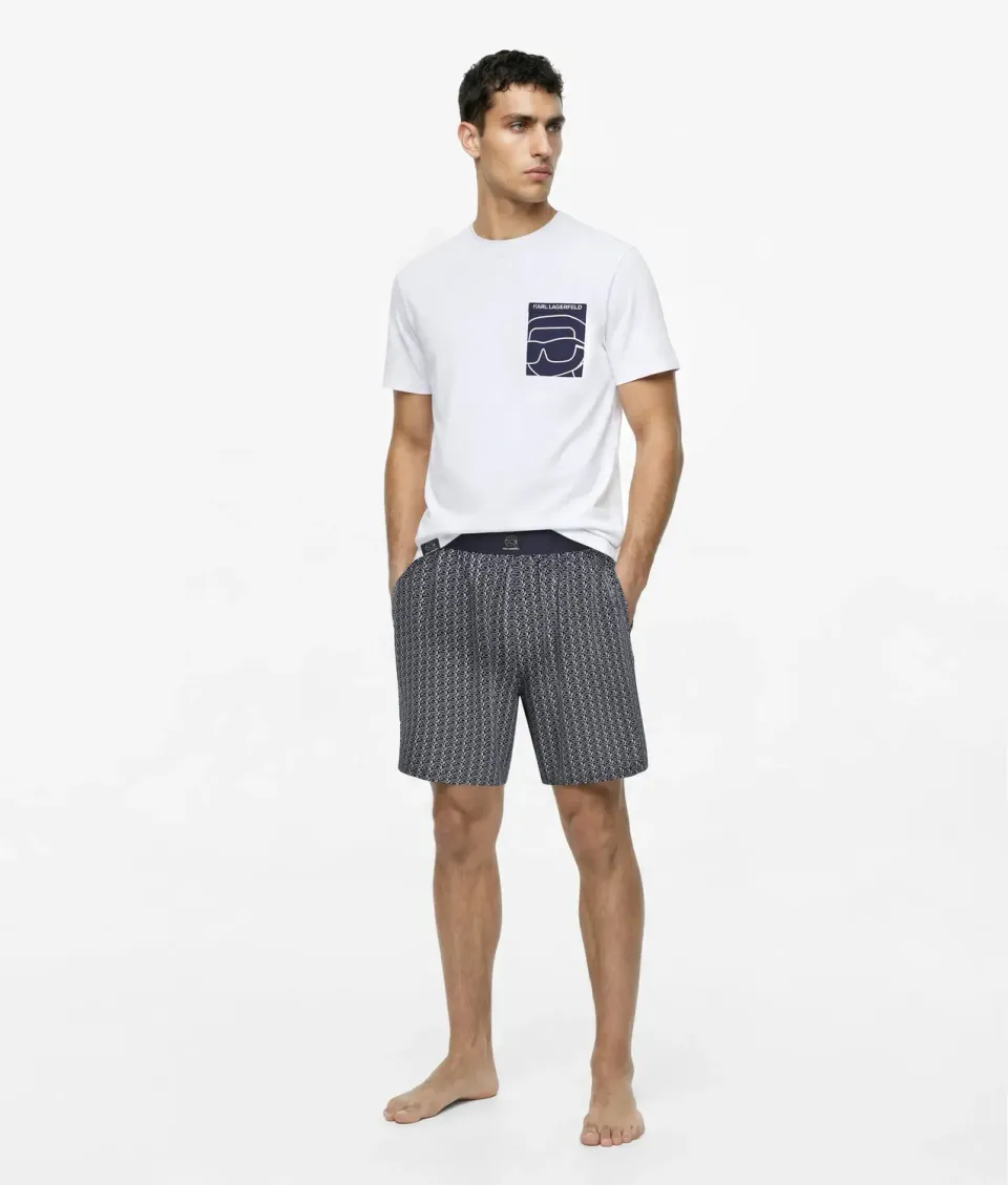 Karl Lagerfeld Ikon Pyjama-Set Bio-Baumwolle Shorts