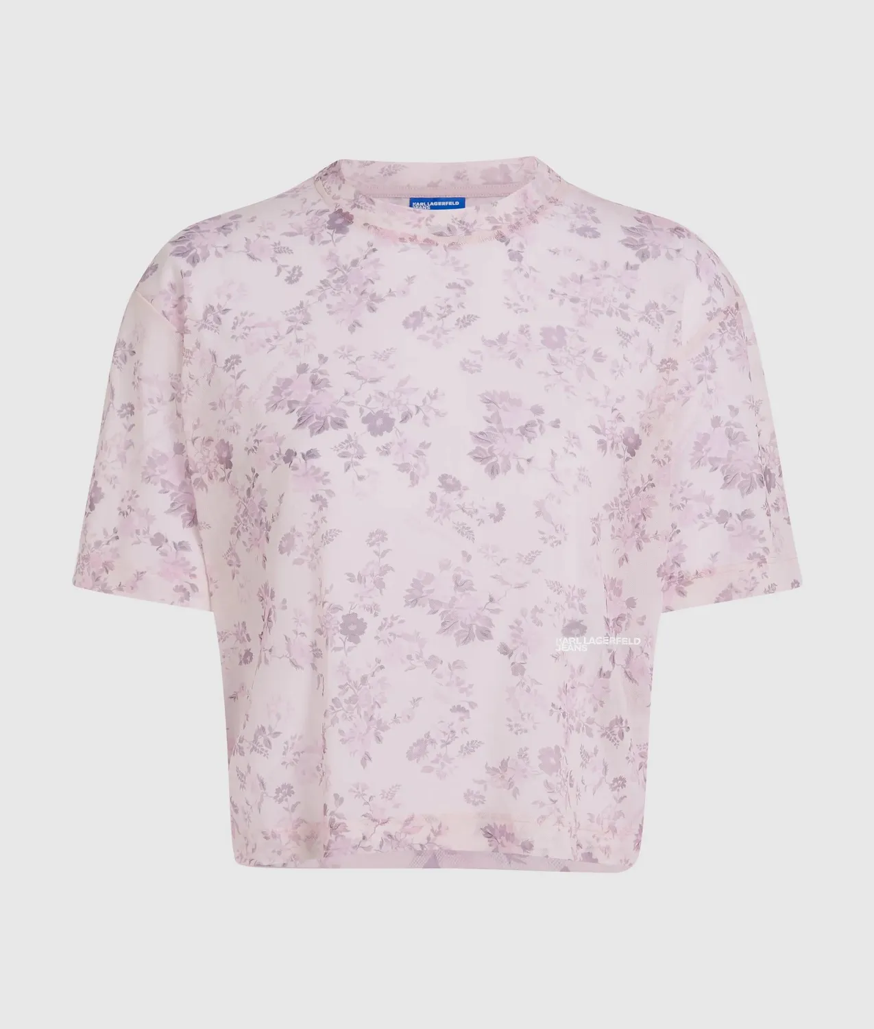Karl Lagerfeld KL Jeans Mesh T-Shirt Blumen Kurzarm