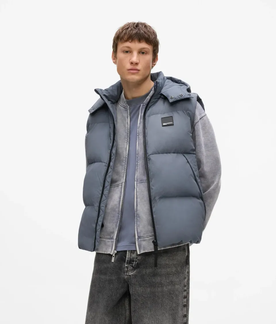 Karl Lagerfeld Jeans Puffer Weste mit Kapuze wattiert