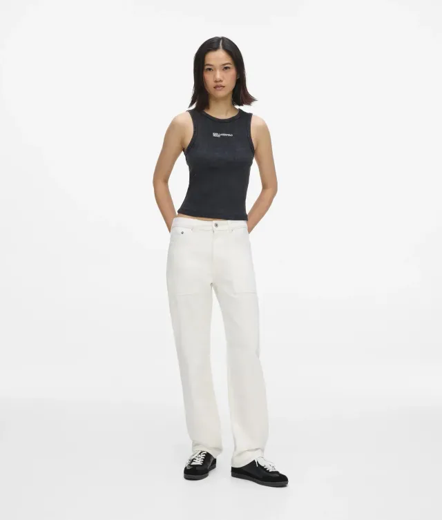 Karl Lagerfeld KL Jeans White Straight Jeans Damen Weiß