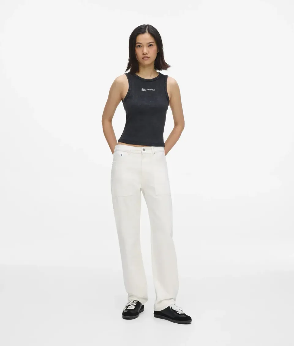 Karl Lagerfeld KL Jeans White Straight Jeans Damen Weiß