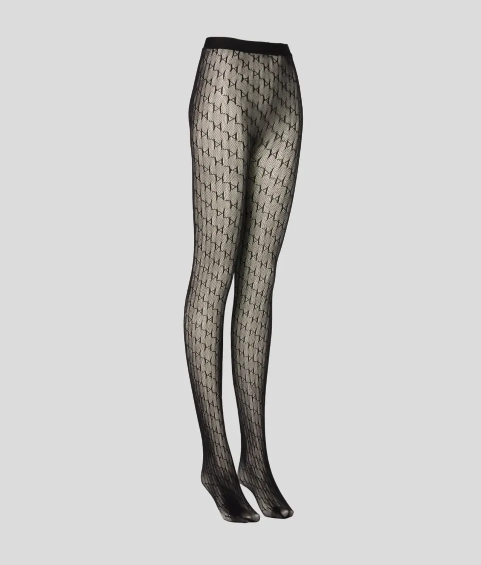 Karl Lagerfeld K/Monogram Tights Strumpfhose Damen Schwarz semi-sheer