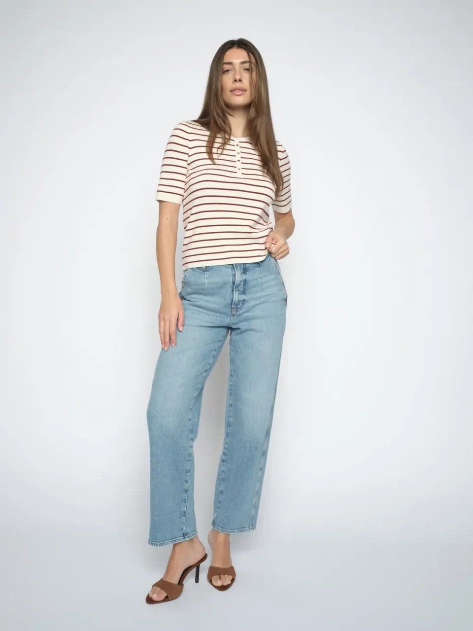 Mos Mosh MMSandie Ray Barrel Jeans Blau High Waist