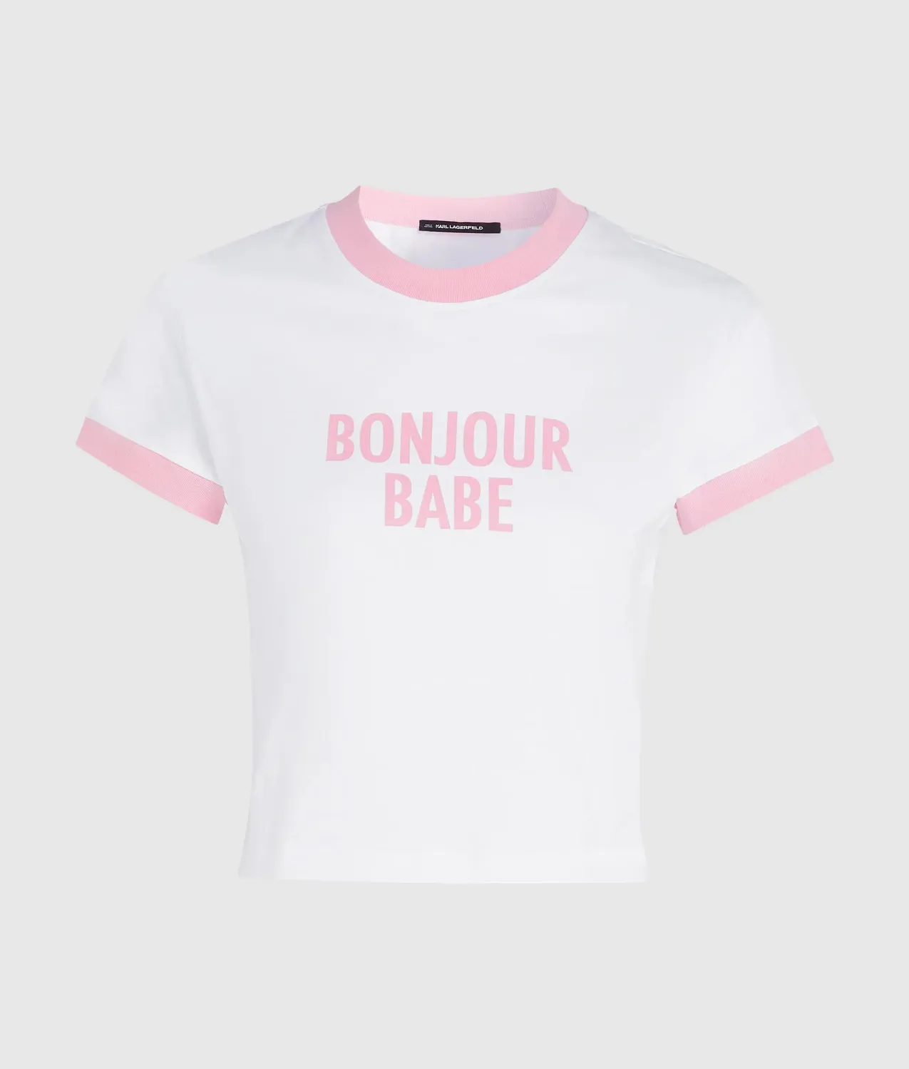 Karl Lagerfeld Bonjour Babe T-Shirt XS-XL Rosa Crew-Neck
