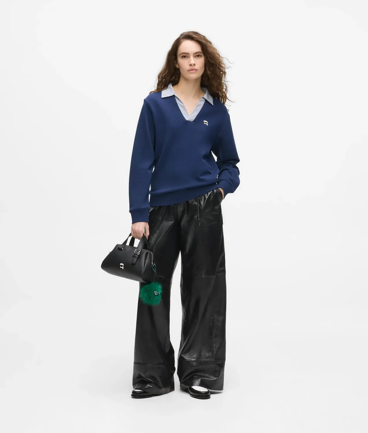 Karl Lagerfeld Ikon V-Neck Sweatshirt Stickerei