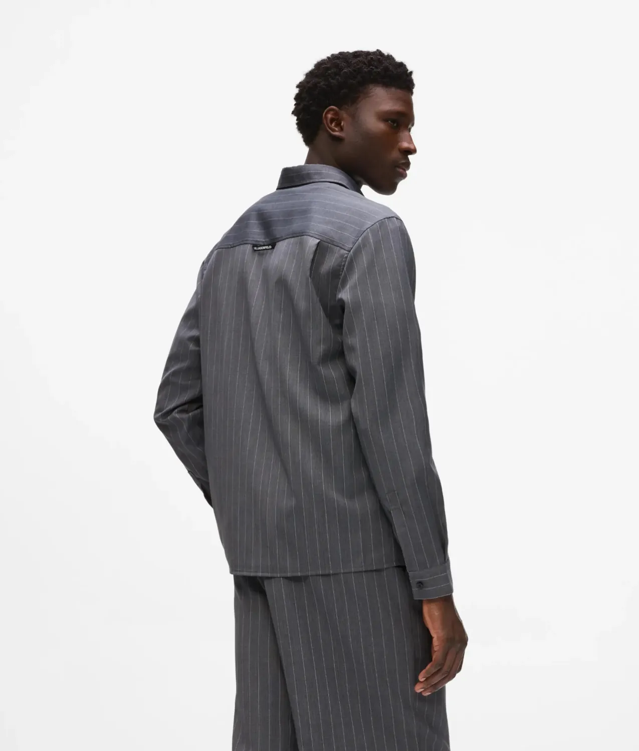 Karl Lagerfeld Pinstripe Hemd Wollmix Nadelstreifen