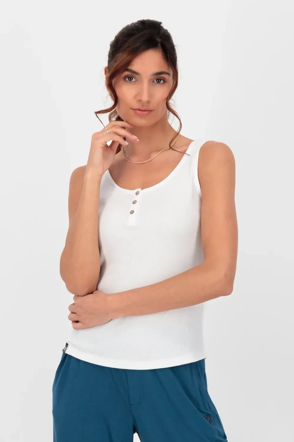Alife & Kickin HazelAK A Top Weiß Damen Ripp Stretch