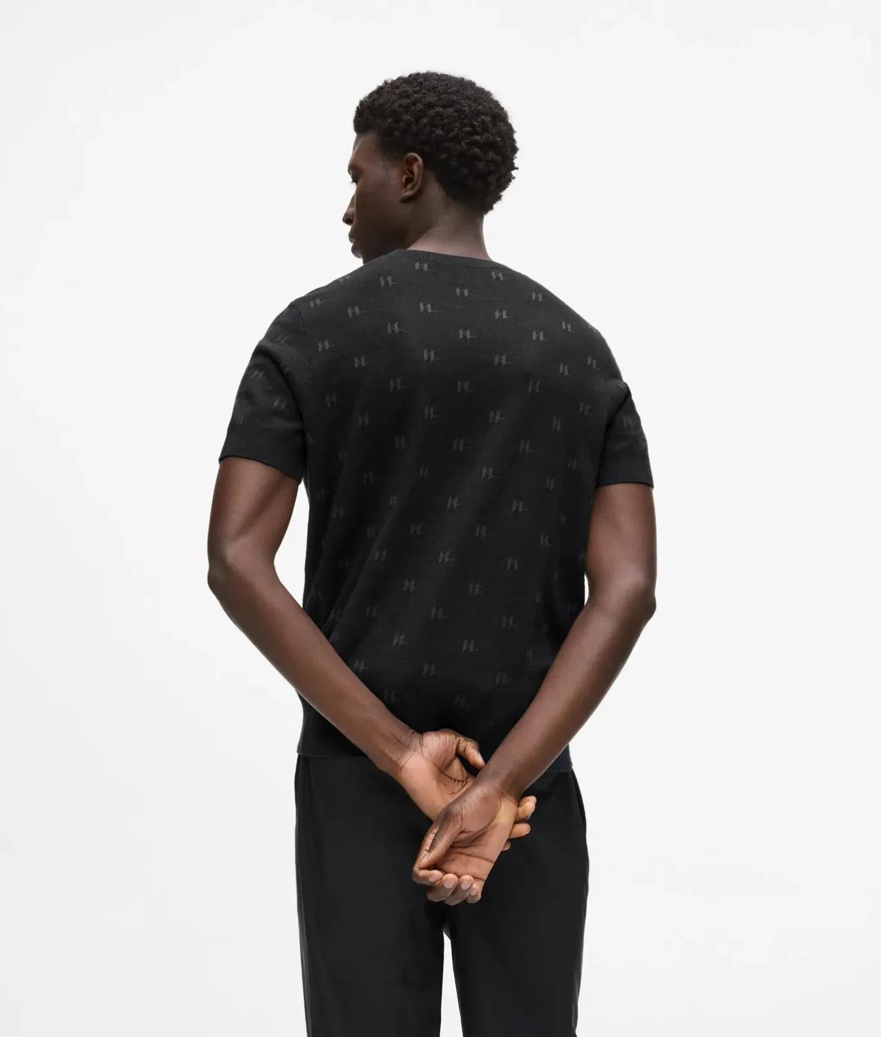 Karl Lagerfeld Monogram Kurzarm Pullover Herren Strick